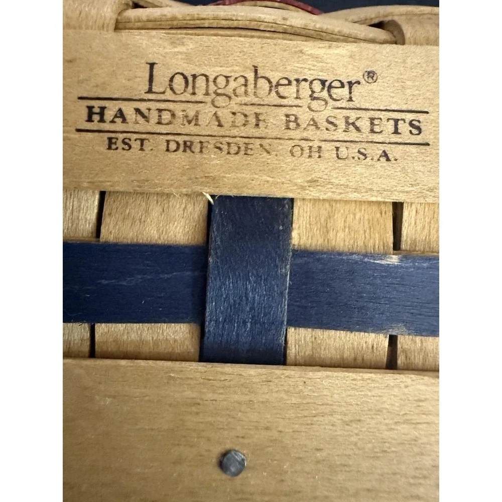 Longaberger 2003 Proudly American Cracker Basket Liner W/ Plastic Protector VTG